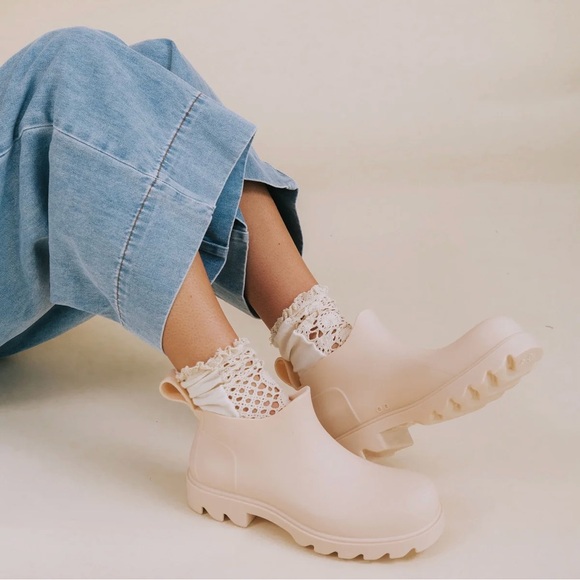 Free People High Street Rain Boots in Parchment Beige - Picture 2 of 11